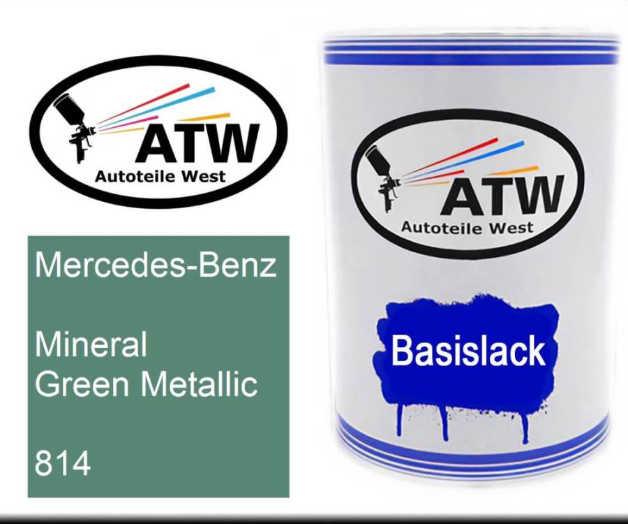 Mercedes-Benz, Mineral Green Metallic, 814: 500ml Lackdose, von ATW Autoteile West.